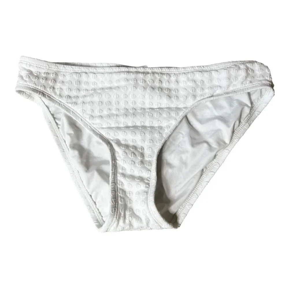 La Blanca‎ Women's White Embossed Hipster Swimsuit Bottom Size 4
